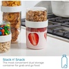 image:imageiDesign Medium Stack n Snack Food Containers  Stackable Snack Containers  Set of 2  ClearWhitePack of 1
