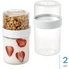 image:imageiDesign Medium Stack n Snack Food Containers  Stackable Snack Containers  Set of 2  ClearWhitePack of 2