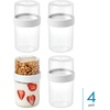 image:imageiDesign Medium Stack n Snack Food Containers  Stackable Snack Containers  Set of 2  ClearWhitePack of 4