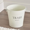 image:imageiDesign Metal Pail Trash Can for Bathroom Bedroom Home Office Dorm 1075 x 1075 x 105 White Finish with Vintage Black LetteringIvory