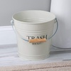image:imageiDesign Metal Pail Trash Can for Bathroom Bedroom Home Office Dorm 1075 x 1075 x 105 White Finish with Vintage Black LetteringIvory