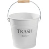 image:imageiDesign Metal Pail Trash Can for Bathroom Bedroom Home Office Dorm 1075 x 1075 x 105 White Finish with Vintage Black LetteringWhite