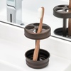 image:imageiDesign Metal Toothbrush Holder  Bathroom Cup for Bathroom Organization The Olivia Collection  325 x 325 x 5 Matte BlackBronze