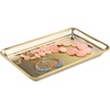 image:imageiDesign Metal Vanity Tray NonSlip Guest Towel Board for Bathroom Kitchen Office Craft Room Countertops Closets 65 x 10 x 1 Brushed Stainless Steel  NonSlip For Bathroom Kitchen Office Craft Room Guest Towel Board Countertops ClosetsSoft Brass