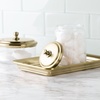 image:imageiDesign Metal Vanity Tray NonSlip Guest Towel Board for Bathroom Kitchen Office Craft Room Countertops Closets 65 x 10 x 1 Brushed Stainless Steel  NonSlip For Bathroom Kitchen Office Craft Room Guest Towel Board Countertops ClosetsSoft Brass
