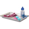 image:imageiDesign Metal Vanity Tray NonSlip Guest Towel Board for Bathroom Kitchen Office Craft Room Countertops Closets 65 x 10 x 1 Brushed Stainless Steel  NonSlip For Bathroom Kitchen Office Craft Room Guest Towel Board Countertops ClosetsBrushed