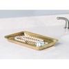 image:imageiDesign Metal Vanity Tray NonSlip Guest Towel Board for Bathroom Kitchen Office Craft Room Countertops Closets 65 x 10 x 1 Brushed Stainless Steel  NonSlip For Bathroom Kitchen Office Craft Room Guest Towel Board Countertops ClosetsSoft Brass