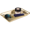 image:imageiDesign Metal Vanity Tray NonSlip Guest Towel Board for Bathroom Kitchen Office Craft Room Countertops Closets 65 x 10 x 1 Brushed Stainless Steel  NonSlip For Bathroom Kitchen Office Craft Room Guest Towel Board Countertops ClosetsSoft Brass