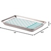 image:imageiDesign Metal Vanity Tray NonSlip Guest Towel Board for Bathroom Kitchen Office Craft Room Countertops Closets 65 x 10 x 1 Brushed Stainless Steel  NonSlip For Bathroom Kitchen Office Craft Room Guest Towel Board Countertops ClosetsBrushed
