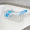 image:imageiDesign Metro Rustproof Aluminum Suction Sponge Holder for Kitchen Sink  Basket Silver  For Kitchen Sink RustproofSuction Sink Center