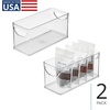 image:imageiDesign Narrow Pantry Bin Set of 2 Clear  For Kitchen Cabinets or Fridge Made in USAPack of 2