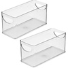 image:imageiDesign Narrow Pantry Bin Set of 2 Clear  For Kitchen Cabinets or Fridge Made in USAPack of 2
