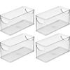image:imageiDesign Narrow Pantry Bin Set of 2 Clear  For Kitchen Cabinets or Fridge Made in USAPack of 4