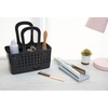 image:imageiDesign Orbz Plastic Bathroom Shower Tote Small Divided College Dorm Shower Caddy for Shampoo Conditioner Soap Cosmetics Beauty Products  BlushBlack