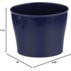 image:imageiDesign Oval Plastic Trash Can for Bath Bedroom Office  The Nuvo Collection  115 x 678 x 10 Navy BlueNavy Blue