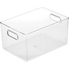 image:imageiDesign Pantry Organizer Bins with Handles Set of 2 Clear  Storage for Cabinets or Fridge
