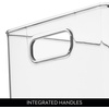 image:imageiDesign Pantry Organizer Bins with Handles Set of 2 Clear  Storage for Cabinets or Fridge