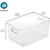 image:imageiDesign Pantry Organizer Bins with Handles Set of 2 Clear  Storage for Cabinets or Fridge