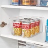 image:imageiDesign Pantry Organizer Bins with Handles Set of 2 Clear  Storage for Cabinets or Fridge