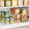 image:imageiDesign Pantry Organizer Bins with Handles Set of 4 Clear  Storage for Cabinets or Fridge