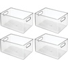 image:imageiDesign Pantry Organizer Bins with Handles Set of 4 Clear  Storage for Cabinets or Fridge