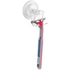image:imageiDesign Plastic Power Lock Suction Shower Shaving Razor Holder FogFree Bathroom or Tub 6 x 2 x 7 MirrorRound  For Shaving with Razor Hook PowerLock Suction Shaving Mirror or Makeup MirrorHooks