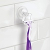 image:imageiDesign Plastic Power Lock Suction Shower Shaving Razor Holder FogFree Bathroom or Tub 6 x 2 x 7 MirrorRound  For Shaving with Razor Hook PowerLock Suction Shaving Mirror or Makeup MirrorHooks