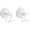 image:imageiDesign Plastic Power Lock Suction Shower Shaving Razor Holder FogFree Bathroom or Tub 6 x 2 x 7 MirrorRound  For Shaving with Razor Hook PowerLock Suction Shaving Mirror or Makeup MirrorHooks
