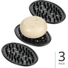 image:imageiDesign Plastic Soap Dish Soap Saver and Kitchen Sponge Holder  Set of 3 075 x 325 x 475 Clear  For Kitchen For BathBlack