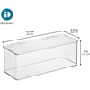 image:imageiDesign Plastic Stackable HingedLid Storage Box Set of 6 Clear  For Kitchen For Bathroom For OfficePack of 1