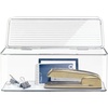 image:imageiDesign Plastic Stackable HingedLid Storage Box Set of 6 Clear  For Kitchen For Bathroom For OfficePack of 3