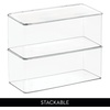 image:imageiDesign Plastic Stackable HingedLid Storage Box Set of 6 Clear  For Kitchen For Bathroom For OfficePack of 3