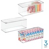 image:imageiDesign Plastic Stackable HingedLid Storage Box Set of 6 Clear  For Kitchen For Bathroom For OfficePack of 3