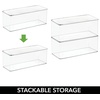 image:imageiDesign Plastic Stackable HingedLid Storage Box Set of 6 Clear  For Kitchen For Bathroom For OfficePack of 6