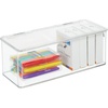 image:imageiDesign Plastic Stackable HingedLid Storage Box Set of 6 Clear  For Kitchen For Bathroom For OfficePack of 6