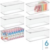 image:imageiDesign Plastic Stackable HingedLid Storage Box Set of 6 Clear  For Kitchen For Bathroom For OfficePack of 6
