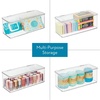 image:imageiDesign Plastic Stackable HingedLid Storage Box Set of 6 Clear  For Kitchen For Bathroom For OfficePack of 6