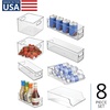 image:imageiDesign Plastic Stackable Pantry Bin Clear  Storage Bin with Handles For Cabinets or FridgeCombo Pack