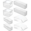 image:imageiDesign Plastic Stackable Pantry Bin Clear  Storage Bin with Handles For Cabinets or FridgeCombo Pack