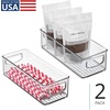 image:imageiDesign Plastic Stackable Pantry Bin Clear  Storage Bin with Handles For Cabinets or FridgePack of 2