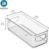 image:imageiDesign Plastic Stackable Pantry Bin Clear  Storage Bin with Handles For Cabinets or FridgePack of 2