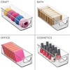 image:imageiDesign Plastic Stackable Pantry Bin Clear  Storage Bin with Handles For Cabinets or FridgePack of 2