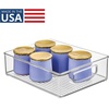 image:imageiDesign Plastic Stackable Pantry Bin Set of 2 Clear  Organizer Bin with Handles For Cabinets or FridgePack of 1