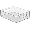image:imageiDesign Plastic Stackable Pantry Bin Set of 2 Clear  Organizer Bin with Handles For Cabinets or FridgePack of 1