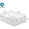 image:imageiDesign Plastic Stackable Pantry Bin Set of 2 Clear  Organizer Bin with Handles For Cabinets or FridgePack of 1