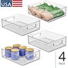 image:imageiDesign Plastic Stackable Pantry Bin Set of 2 Clear  Organizer Bin with Handles For Cabinets or FridgePack of 4
