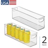 image:imageiDesign Plastic Stackable Pantry Bin Set of 2 Clear  Storage Bin with Handles For Cabinets or Fridge16 x 4 x 5