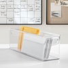 image:imageiDesign Plastic Stackable Pantry Bin Set of 2 Clear  Storage Bin with Handles For Cabinets or Fridge16 x 4 x 5