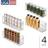 image:imageiDesign Plastic Stackable Pantry Bin Set of 2 Clear  Storage Bin with Handles For Cabinets or Fridge16 x 4 x 5