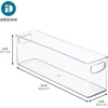 image:imageiDesign Plastic Stackable Pantry Bin Set of 2 Clear  Storage Bin with Handles For Cabinets or Fridge16 x 4 x 5